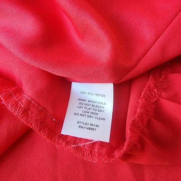 Monteau Fit & Flare Dress Women's Red Ruffled Spaghetti Straps Halter Neck Sz S - Picture 13 of 13